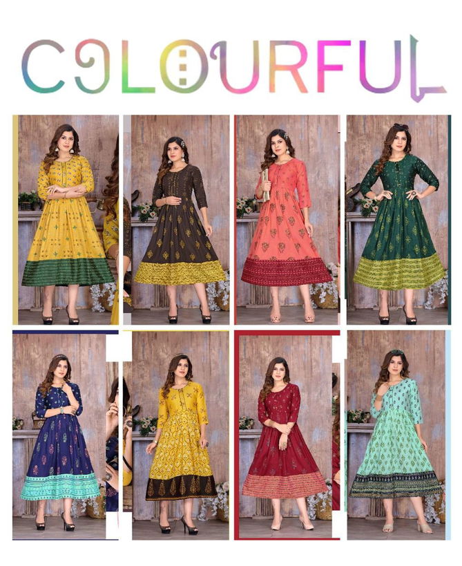 Ft Colourful Ethnic Wear Wholesale Anarkali Kurti Collection